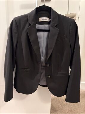 Calvin Klein Black Classic Two-Button Blazer